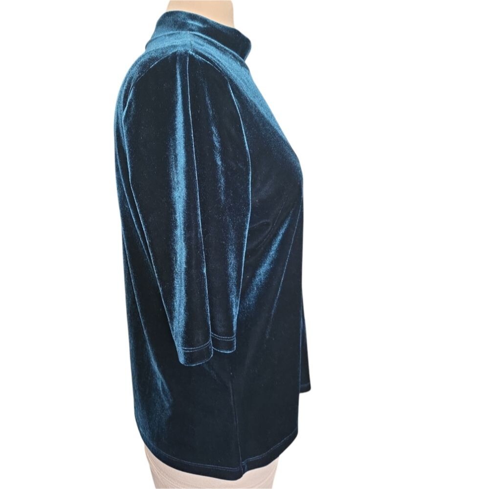 BANANA REPUBLIC Teal Velvet Top - Picture 3 of 7